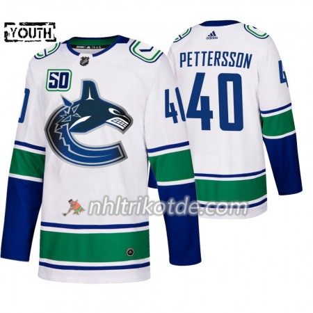 Vancouver Canucks Trikot Elias Pettersson 40 50th Anniversary Adidas 2019-2020 Weiß Authentic - Kinder